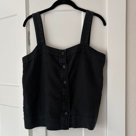100% Linen Everlane The Linen Picnic Tank in Washed Black (Size 8) - Picture 1 of 6